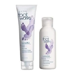 AVON FOOTWORKS LAVENDER CLAY MASK & SOAK SET (NEW WITH TAGS)